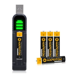 1.2V 450mAh AAAA Battery Ni-Mh Bateria Precharged + LED Charger for Bluetooth Speaker Headset Laser Pen Touch Pen Rechargeable