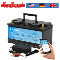 KEPWORTH 12V 100Ah LiFePO4 Battery, Build in100A Bluetooth BMS, Perfect Replacement for Lead-Acid Batteries for Caravans