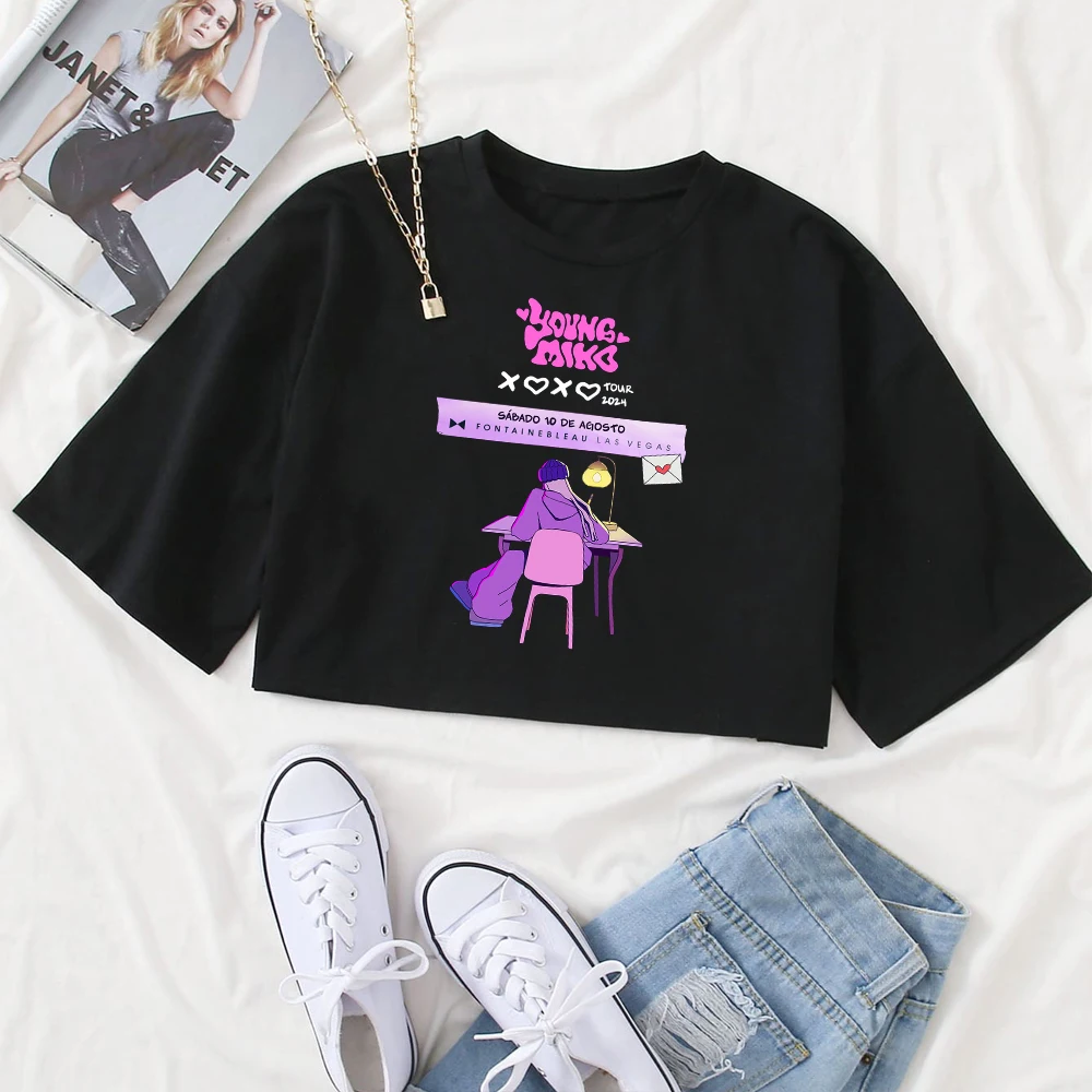 

Young Miko Xoxo Tour 2024 Shirt Women Crop Tops O-Neck Short Sleeves T-shirt Fans Gift Tops