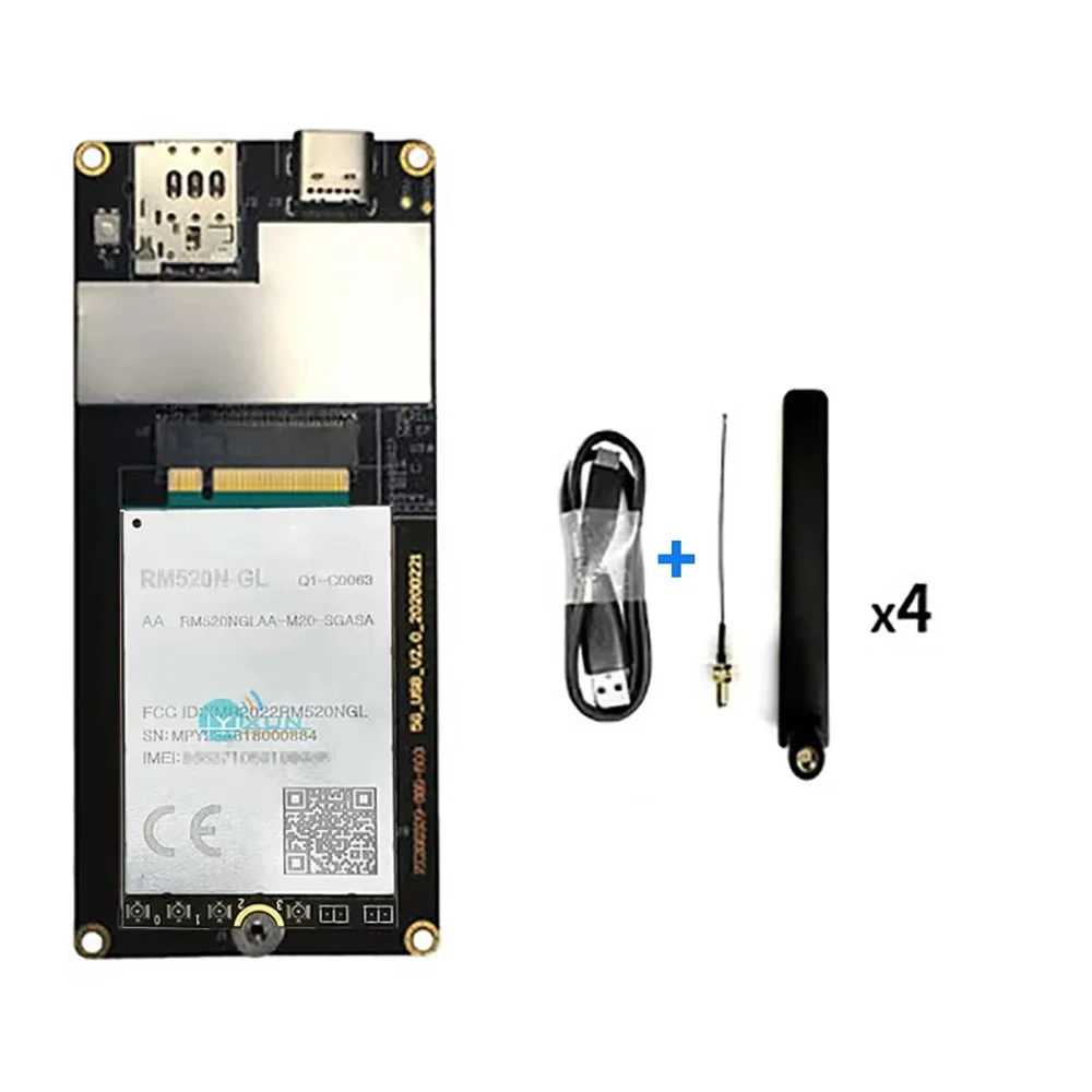AvaCore5G USB Dongle With RM520N-GL Sub-6GHz M.2 Module Type-C 3.0 To USB 3.0 Adapter Board Antenna SMA Female To MHF4 Pigtail