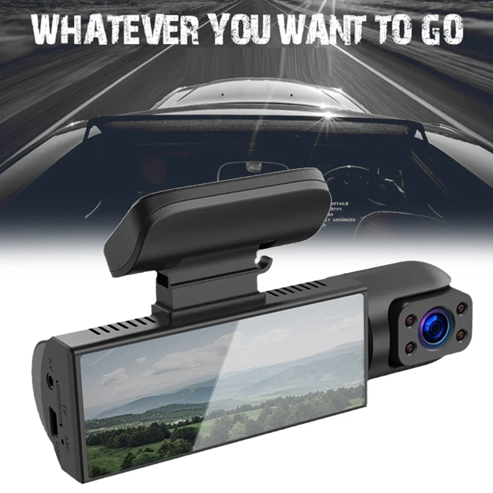 Car 3.16-inch Dashcam Front View+rear View Car Dash Cam DVR Dual Lens Camera Driving Recorder Universality Fitment