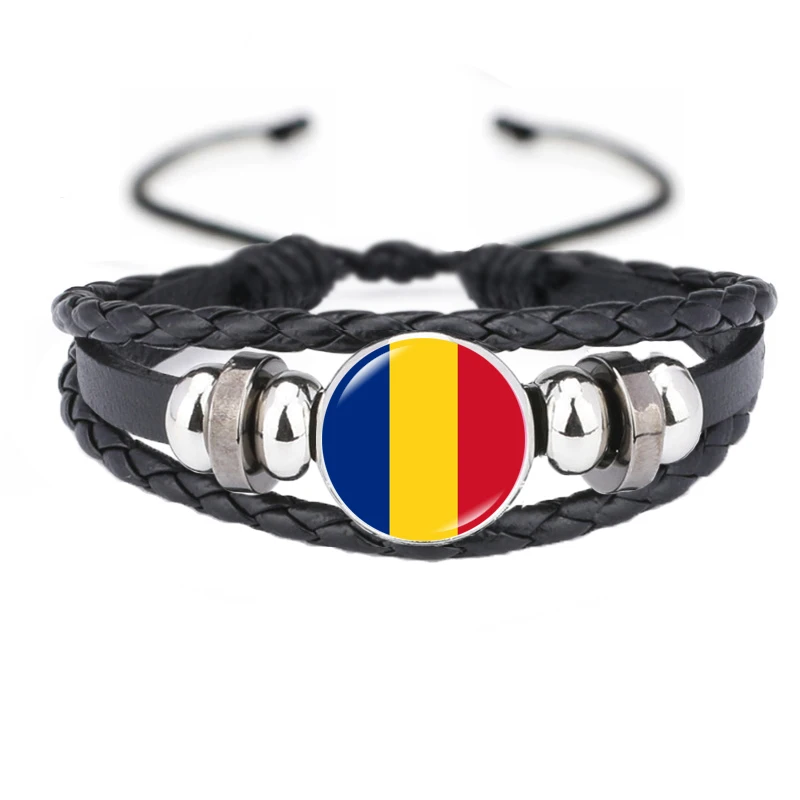 24 Style European Football Flag Bracelet Men Germany Italy Serbia France Romania Belgium Czech Portugal Grugi Leather Bangles