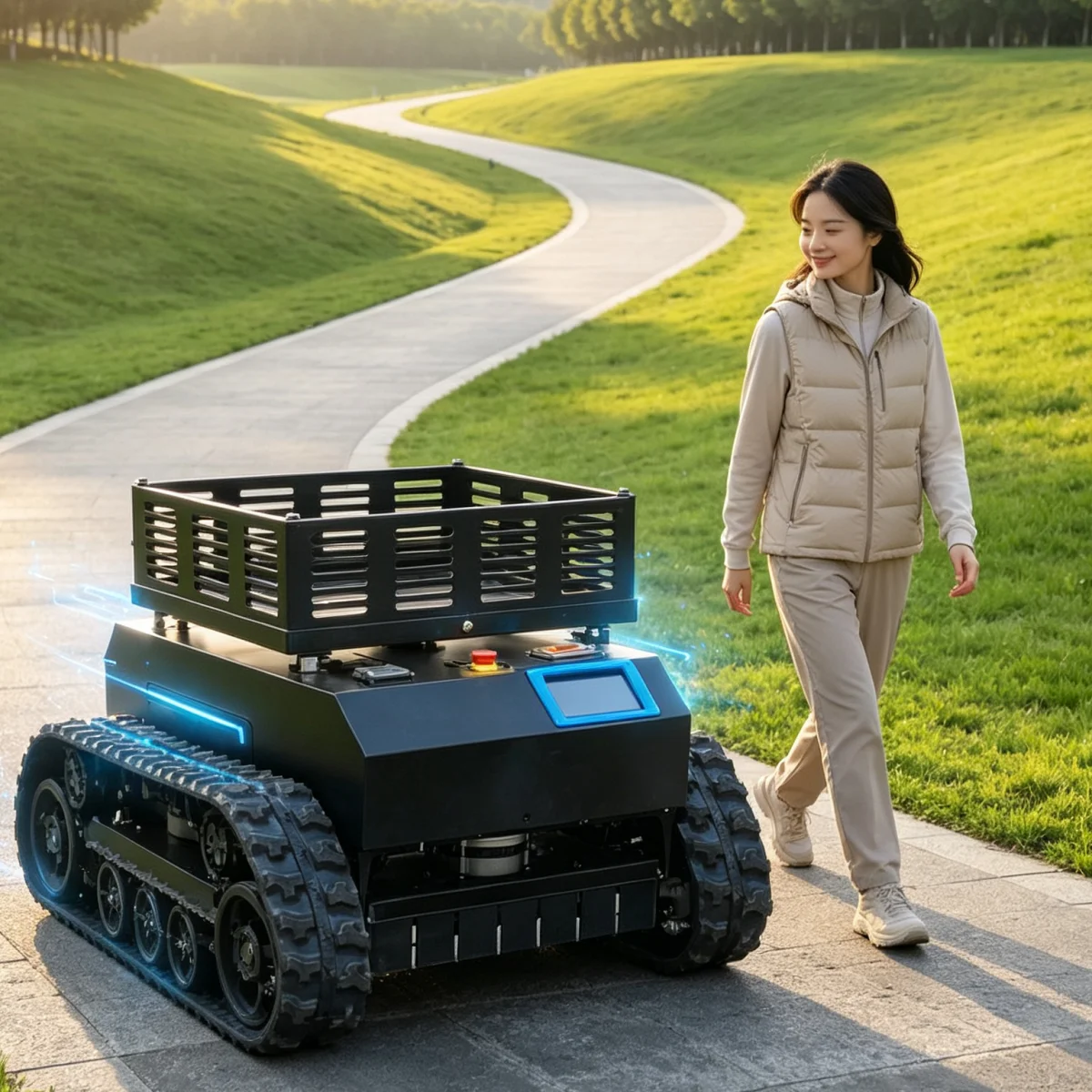 Customized Remote Control Flail Mower Robot Lawn Mower Petrol Driven Lawn Mower For Outdoor Hillside Grass Cutting