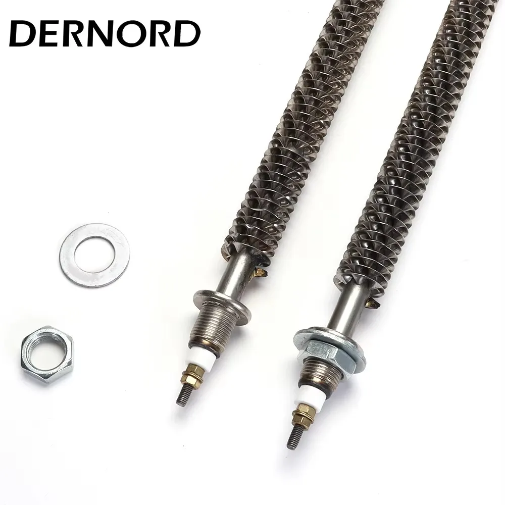 سخان أنبوبي ذو زعانف من النوع U من DERNORD M18 عنصر تسخين الهواء 304SS 500 وات/800 وات/1 كيلو وات/1.2 وات/1.5 كيلو وات