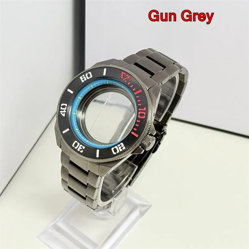 New Product Gun Colour King Samurai Watch Case Fits NH34 NH35 NH36 Automatic Movement 10ATM Waterproof King Samurai Series SRPE3