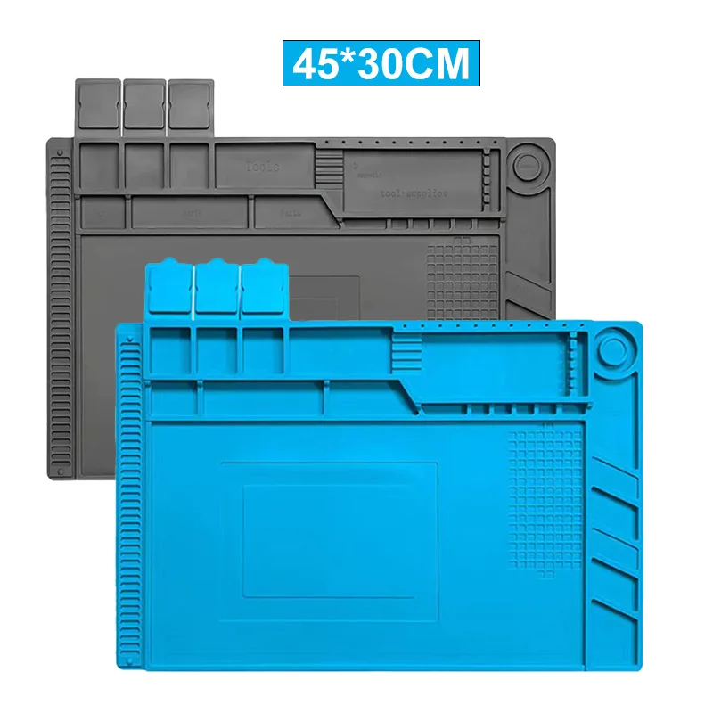 45*30 センチメートル磁気マットシリコーンワークマットはんだ付けステーションマット耐熱帯電防止電子電話ラップトップ時計修理用
