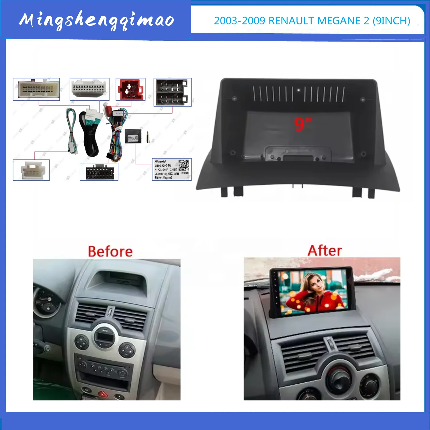 

Radio Fascia Frame for RENAULT Megane 2 2002-2009 GPS Navigation Bezel Adapter Cove Stereo Player Install Surround Trim Panel