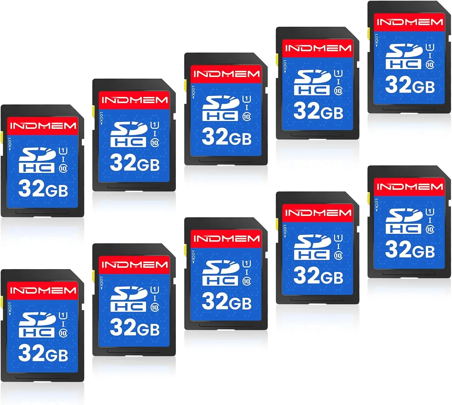 

32GB SD Card 10-Pack, UHS-I Class 10 MLC Flash Memory for Cameras, DSLR, Action Cams - High-Speed Reliable Storage