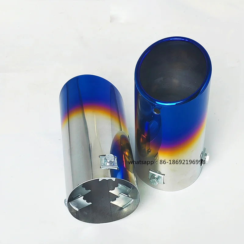 

Автомобильная общая выхлопная труба из нержавеющей стали, модифицированная обжженная синяя хвостовая труба, декоративные аксессуары для хвостового горла