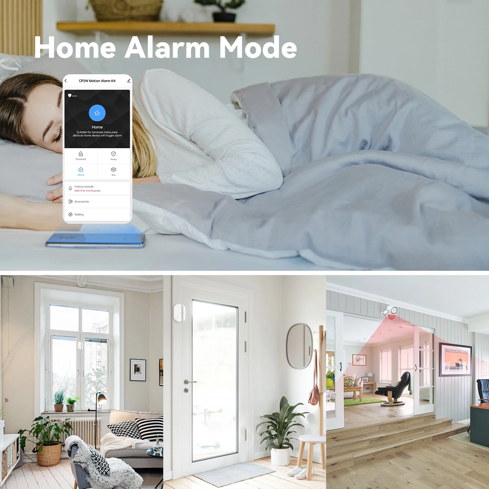 CPVAN-sistema de alarma inteligente para el hogar, dispositivo de seguridad antirrobo inalámbrico con WIFI, 2,4G, 125dB, compatible con Tuya Smart Life control