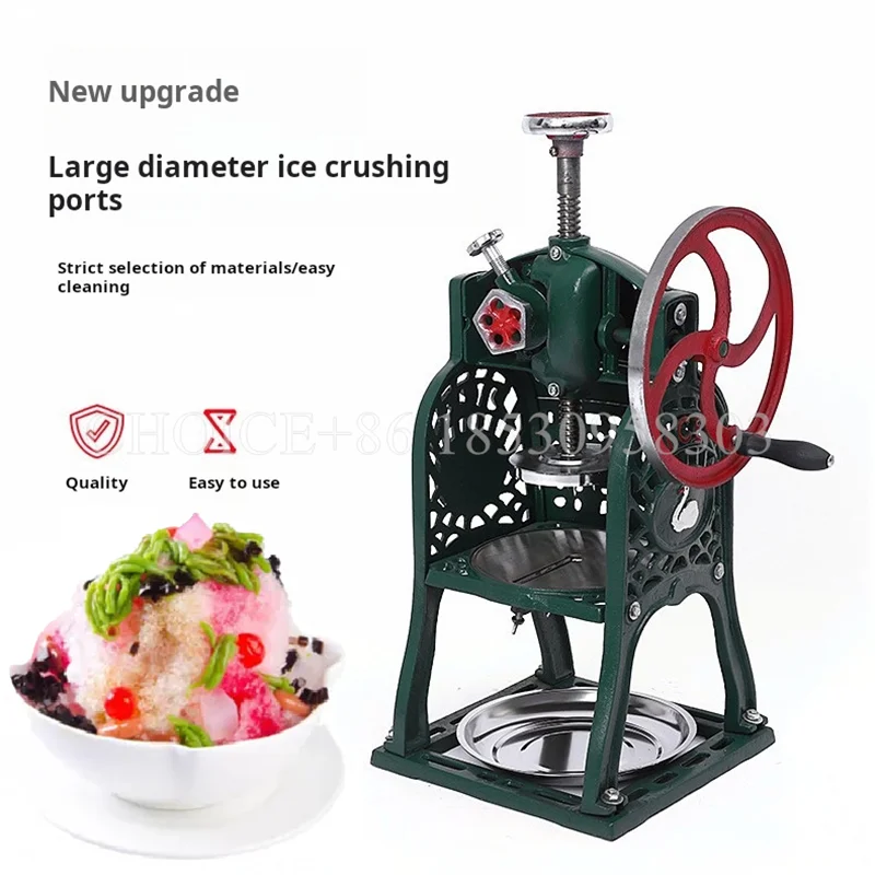 

Home Use Block Shaving Machine Manual Snow Ice Shaver Machine Hand Crack Ice Crusher Heavy Duty Iron Shaved Ice Machine