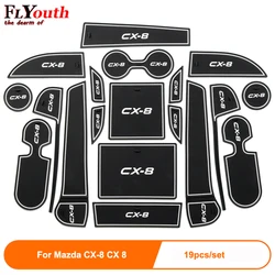 Rubber Mat Door Mat Anti-slip Cup Pad For Mazda CX-8 CX8 CX 8 2013 2014 19pcs Interior Decoration Accessory Gate Slot Pad