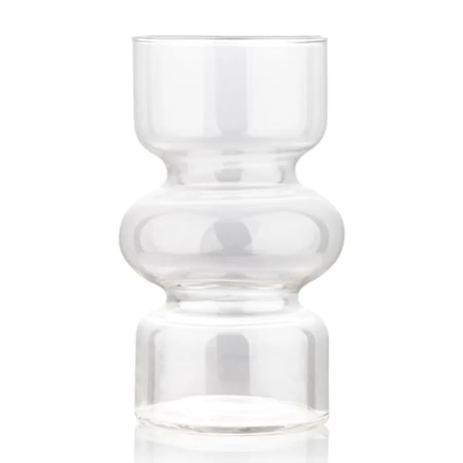 

Glass Hydroponic Vase, Colored Glass vase Flower, Three-Layer 7 inch Cylinder vase for Home Décor, Modern Glass Vase for Home,