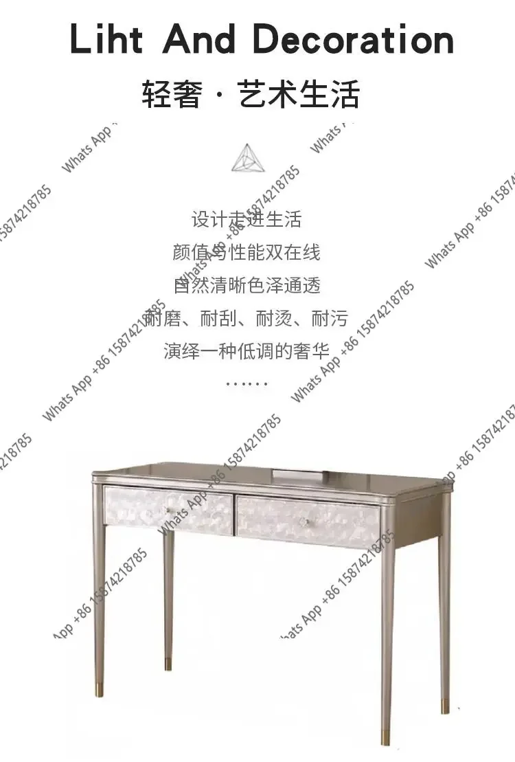 X30 American Light Luxury Shell Dresser High-end Master Bedroom Pure Solid Wood Small Apartment Makeup Table