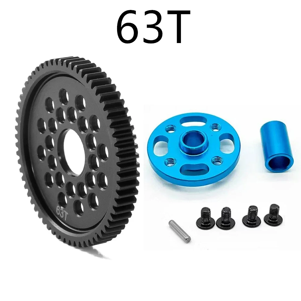 Metal 63T 64T 66T 68T 71T 54500 Spur Gear and Gear Mount High Speed Gear Set for Tamiya TT-02 TT02 1/10 RC Car Upgrade Parts