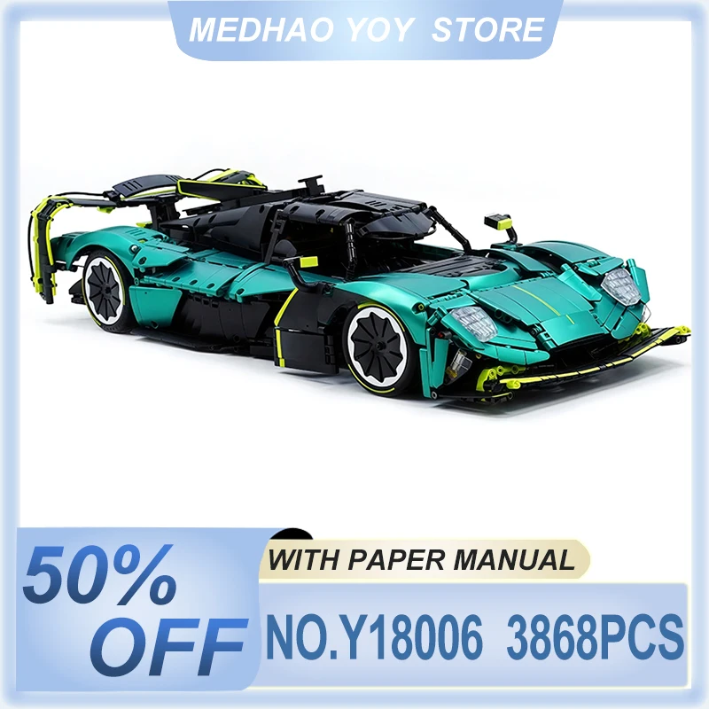 

Высококачественный 1:8 спортивный автомобиль Hypercar MOC Y18006 Техническая модель Строительные блоки Головоломка Автомобиль Кирпичи DIY Игрушка Рождественские подарки Дети