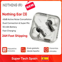 New Nothing Ear (3) Wireless Bluetooth Earbuds 45dB Active Noise Cancellation LDAC Hi-Res Audio Super Mic IP54 Portable Earphone