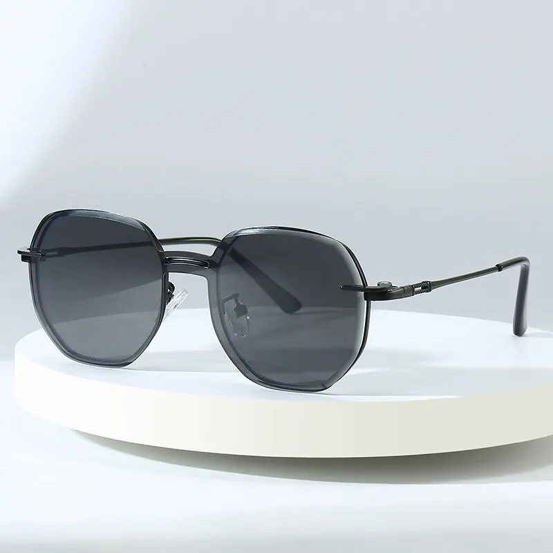 Removable Sunglasses Women Men Hexagon Glasses Clip On Lens Anti Blue Light Computer Glasses Dames 7000