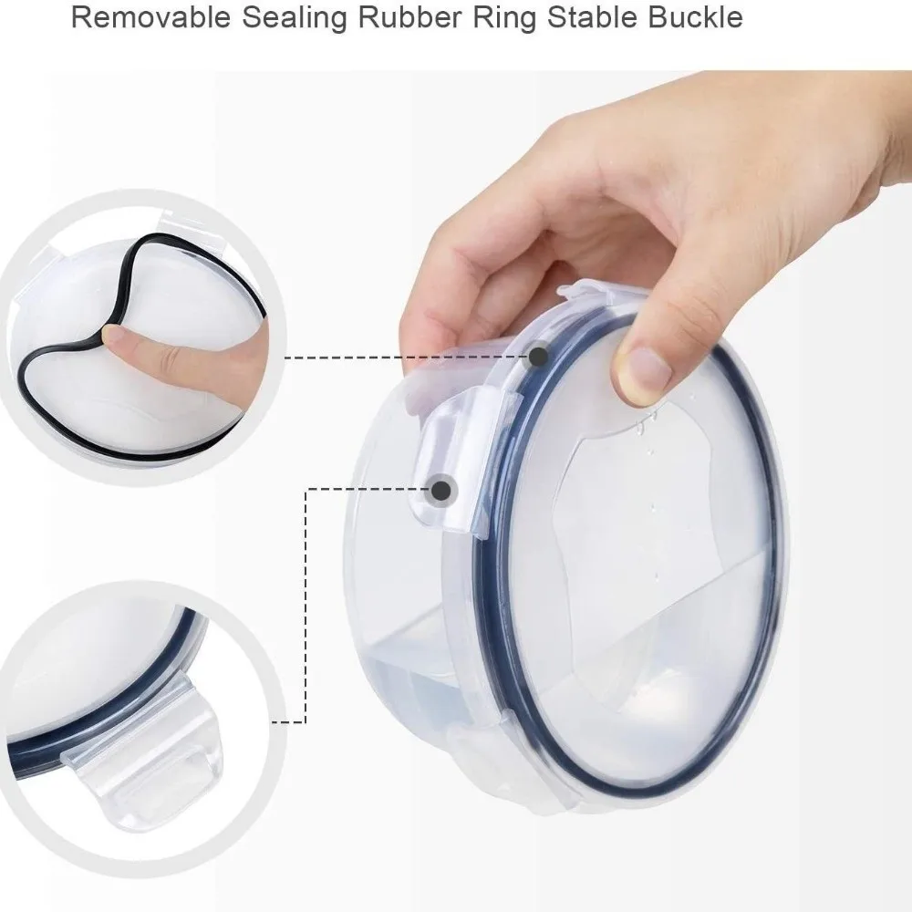 

Transparent Airtight Food Containers Snap Lids Sealed Refrigerator Storage Box Leakproof Stackable Food Storage Set