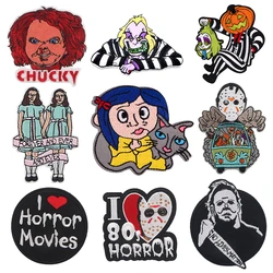 Homegaga-Patches Punk para Roupas, Assassinos Do Dia Das Bruxas, Filmes De Monstro, Ferro No Patch, Applique Bordado, Etiqueta Mochila, DB015