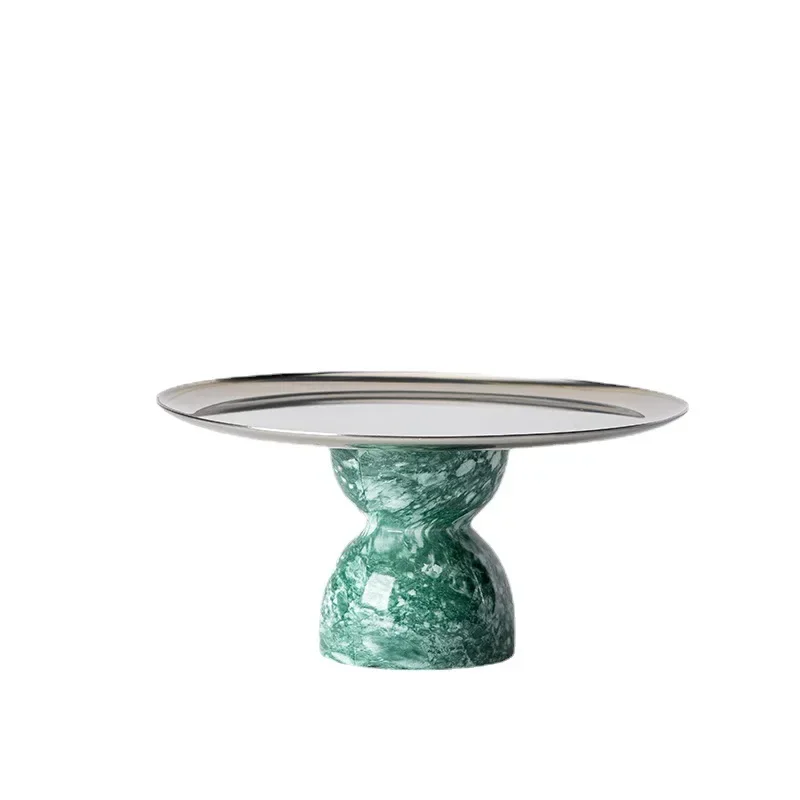 

Yilu series, creative model room concept fruit, table jewelry combination white and green vertical striped flower ware