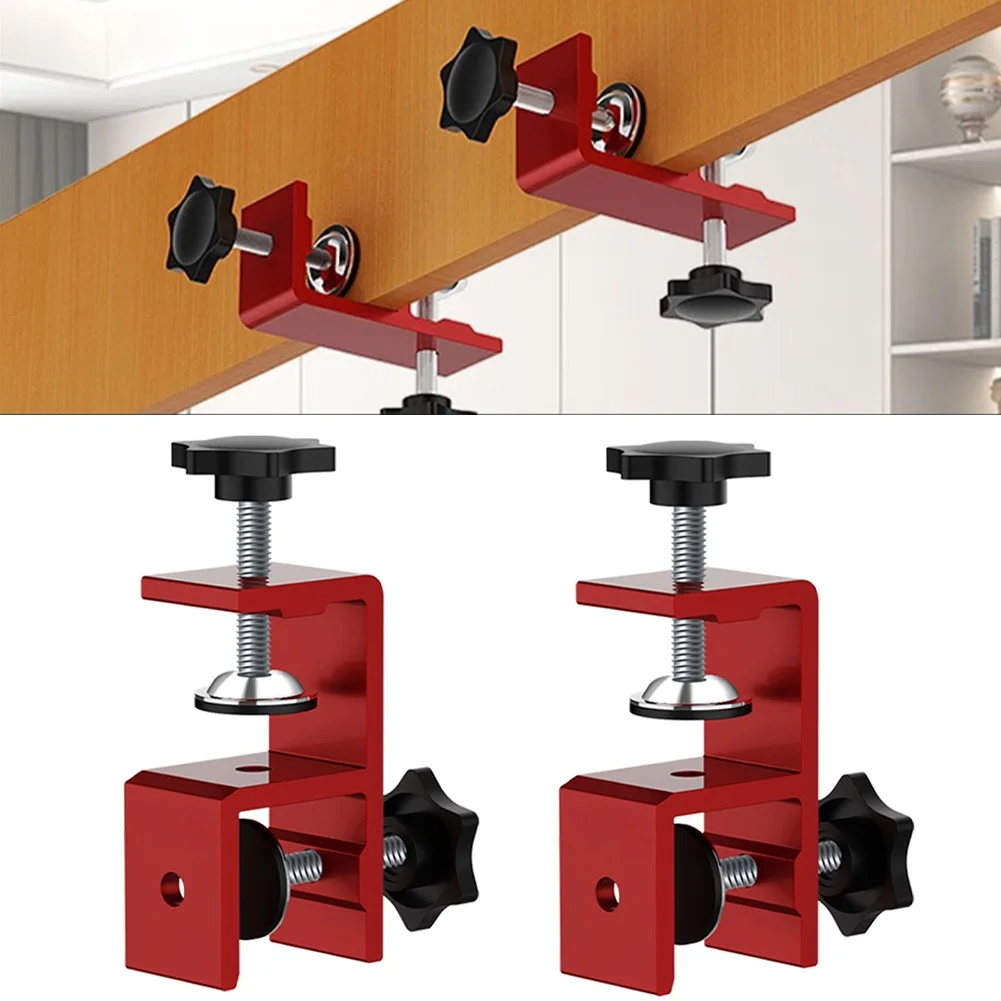 1/2pcs Wardrobe Closing Fixing Clip Drawer Front Installation Clamps 0-25mm Adjustable Aluminum Alloy Fixing Clamp Jig