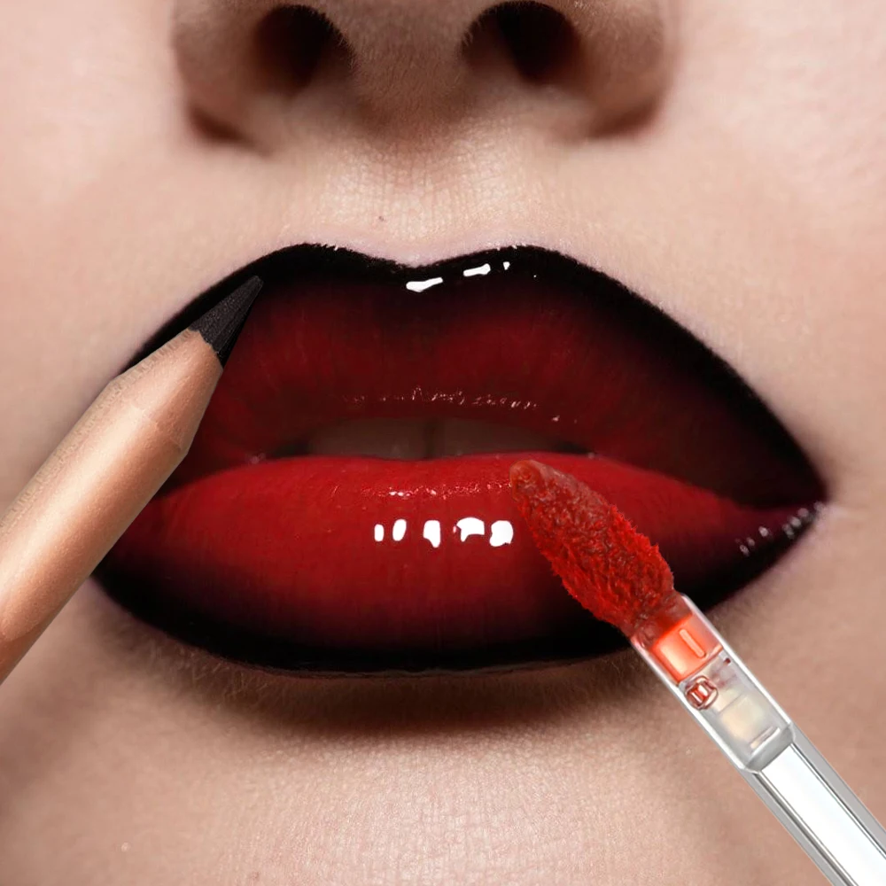 Set di matite labbra opache e lucidalabbra, 3 colori disponibili, abbinamento perfetto per idratare le labbra, adatto ai festival musicali quotidiani