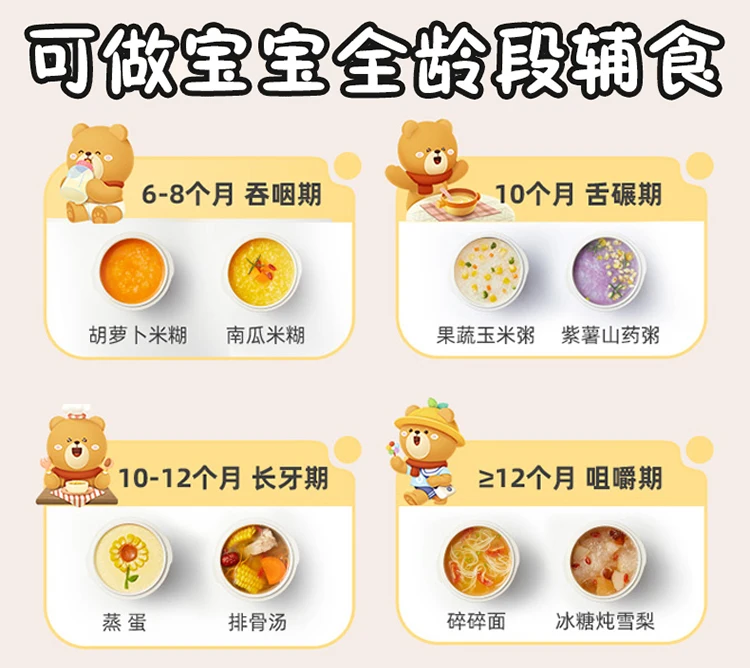 Bear electric stew soup pot Stew bird's nest through water Baby complementary food Electric porridge stew pot Cooking machine