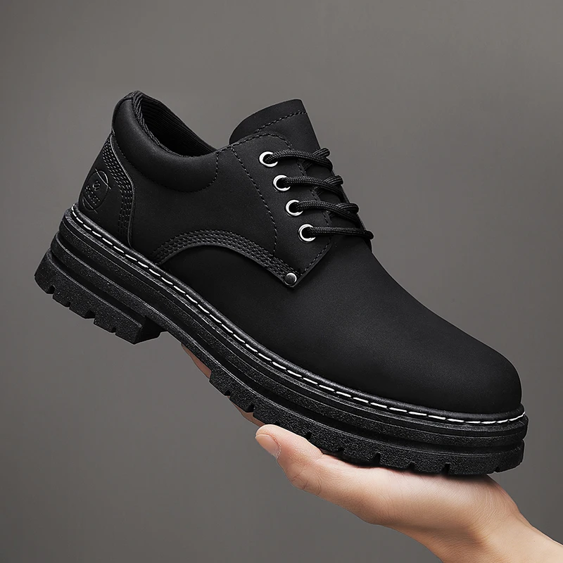 

Trendy New Men's Shoes Autumn Lace Up Office British Casual Thick Soled Outdoor Business Brand Fashion Platform Men's Shoes