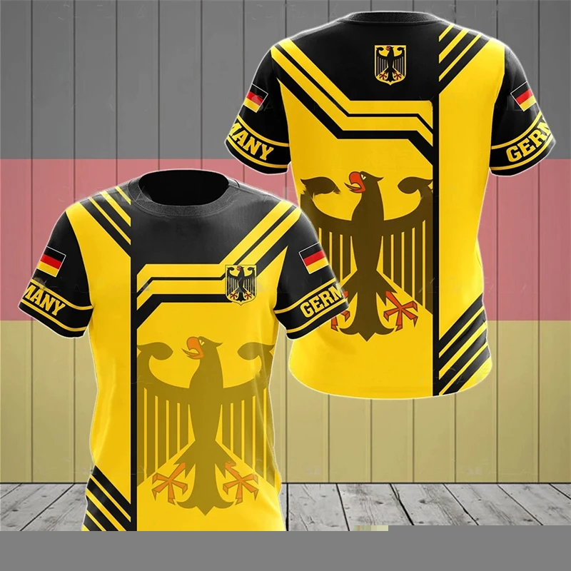 T-Shirt mit Deutscher Flagge, Geeignet für Sommer-Outdoor-Training, Schnelltrocknend und Atmungsaktiv Fußball-Trikot T-Shirt – Detail 12