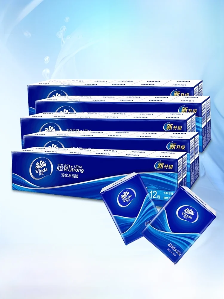 Vinda Fazzoletto di carta portatile 4 strati 8 eets Carta igienica ultra resistente senza profumo piccola Pa V0036 Asciugamani di carta Life