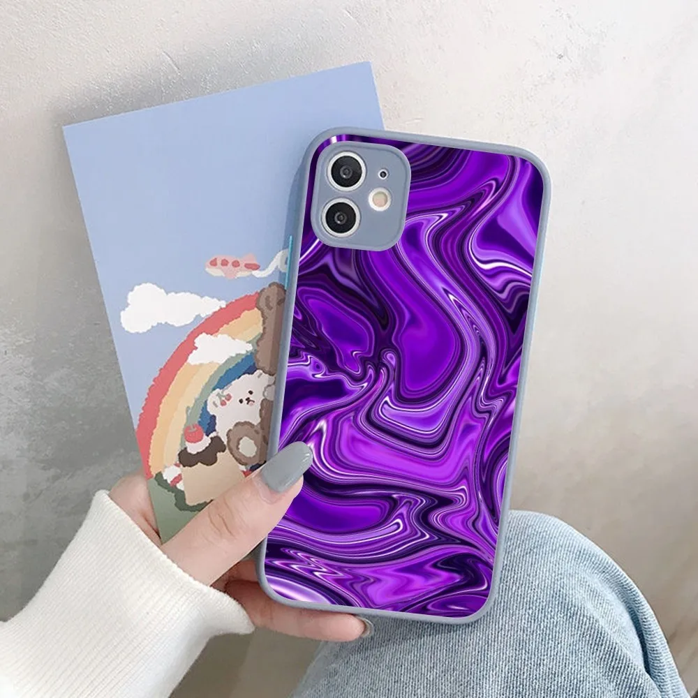 جراب هاتف جمالي أرجواني غير لامع ، جراب ضد الصدمات لهاتف أيفون 14 ، X ، XR ، XS ، 7 ، 8 Plus ، 11 ، 12 ، 13 Pro Max ، 13Mini #6