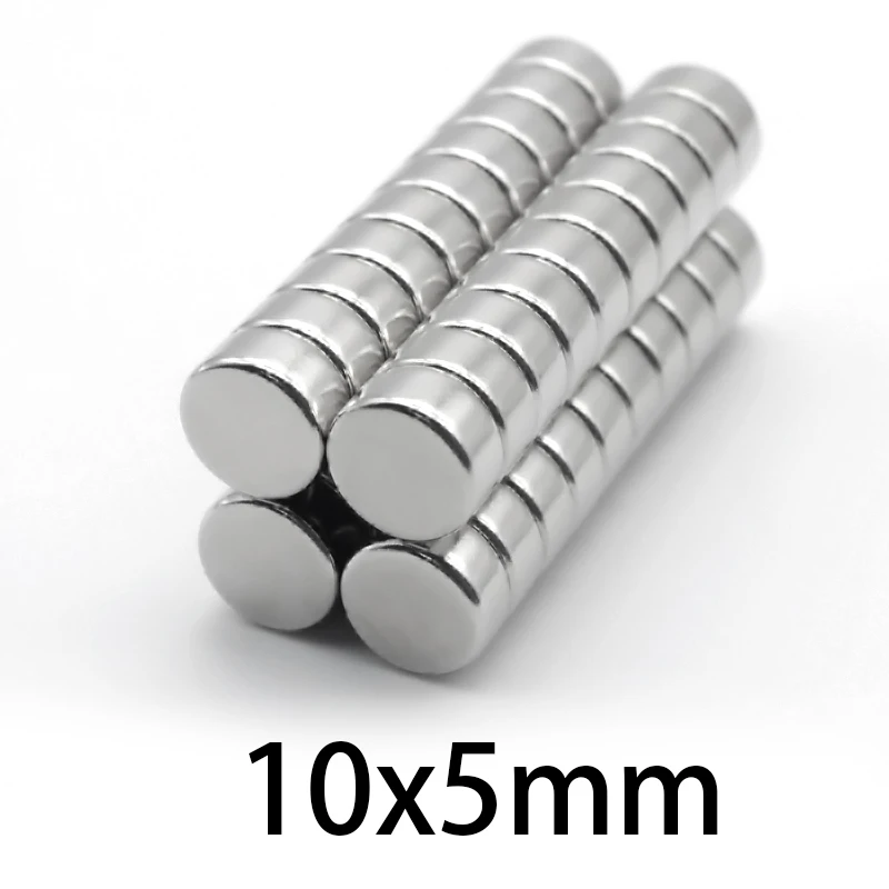 10-200pcs n35 10x5mm Round rare earth Powerful Magnet Fridge Bulk Sheet Neodymium Disc  NdFeB cirStrong Magnets 10*5mm Permanent