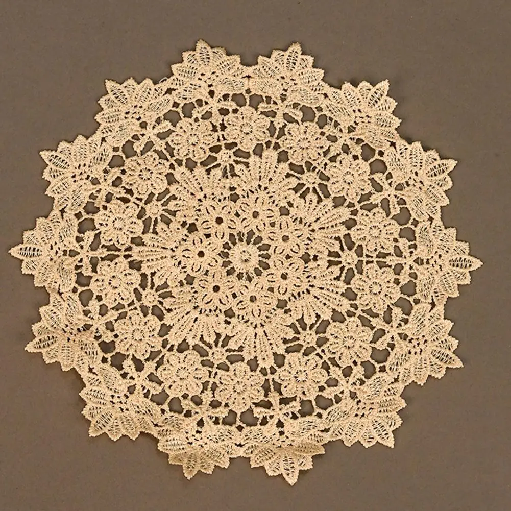 Heat Resistant Coasters for Dining Table Round Floral Lace Doily Set Embroidered Coaster Place Mats for Teapot for Furniture