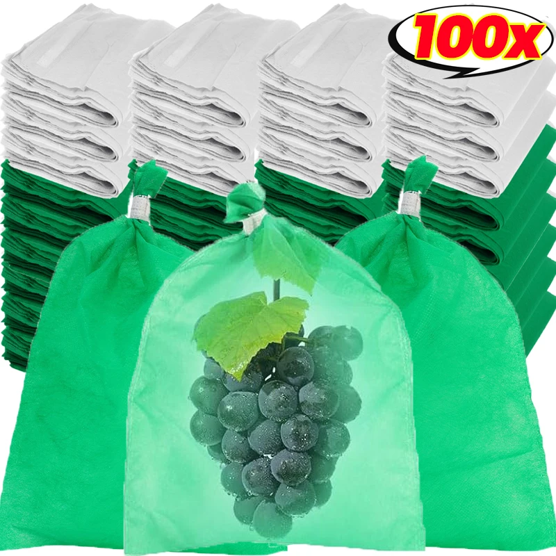 

Garden Fruit Protection Bags Non-woven Grapes Plant Grow Pouch Anti-Bird Insect-proof Breathable Net Bags Home Garden Tools