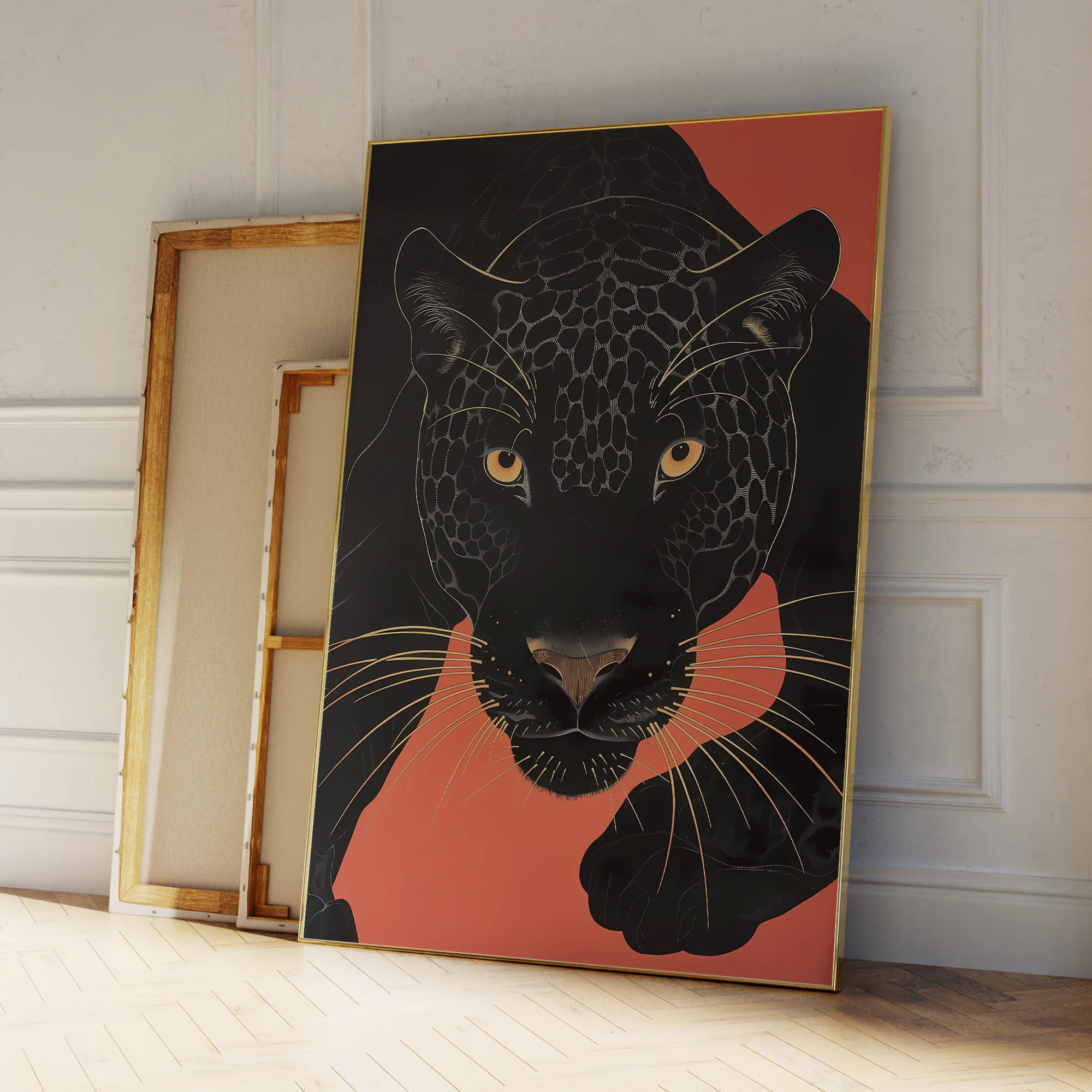 Modern Jaguar Animal Illustration Black Leopard Wall Art Prints Canvas Painting Poster Picture For Living Room Home Decor image 4