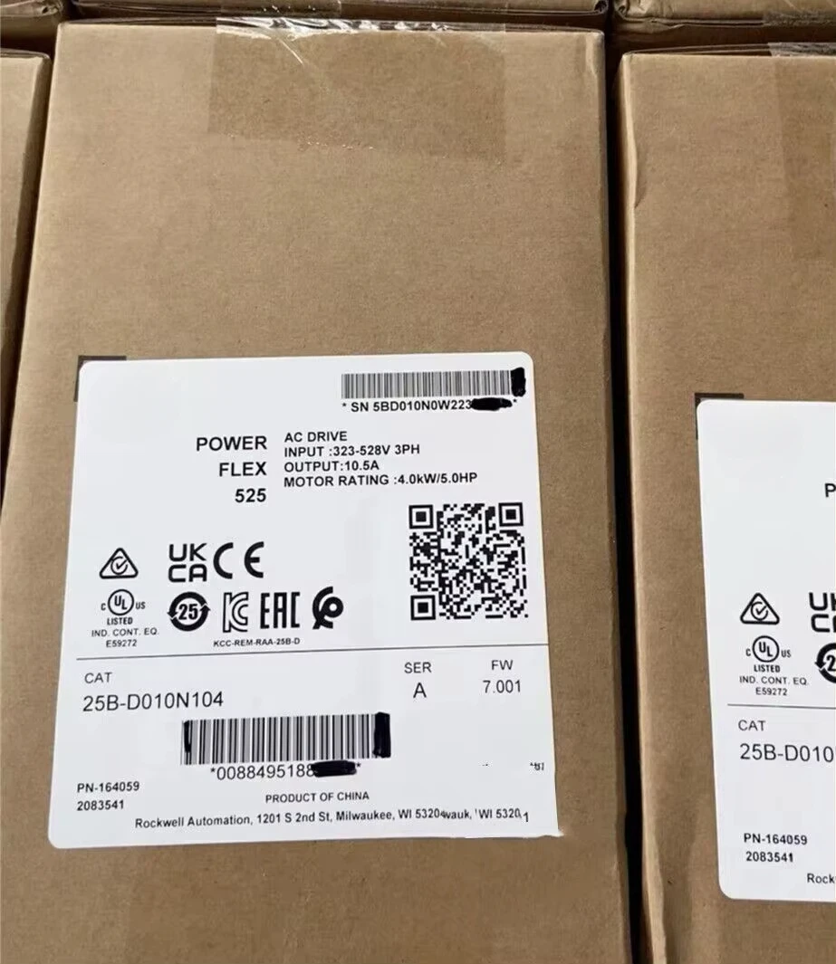 Baru disegel AB SER SER A Powerflex 525 AC Drive 4KW 5HP 25BD010N104