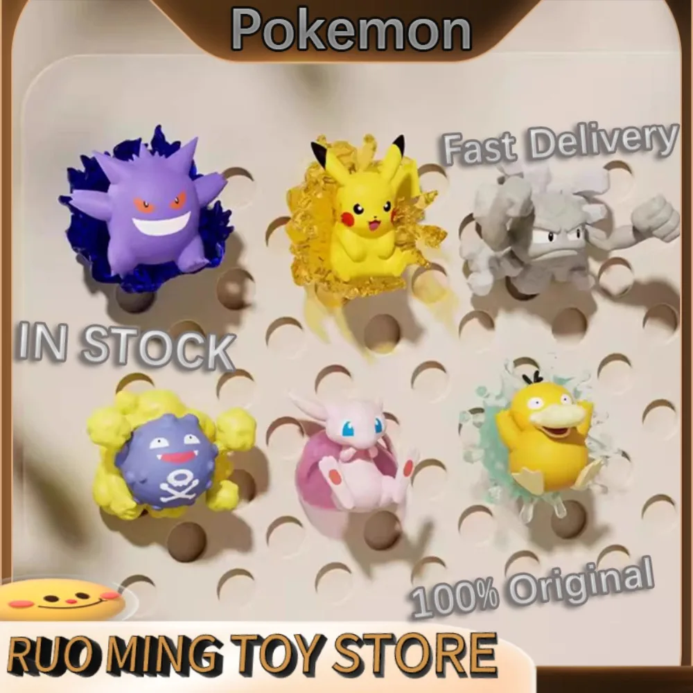 

Genuine Pokemon Series 3D Magnetic Refrigerator Stickers Blind Box Dolls Cute Cartoon Pikachu Gengar Psyduck Home Decor Toy Gift