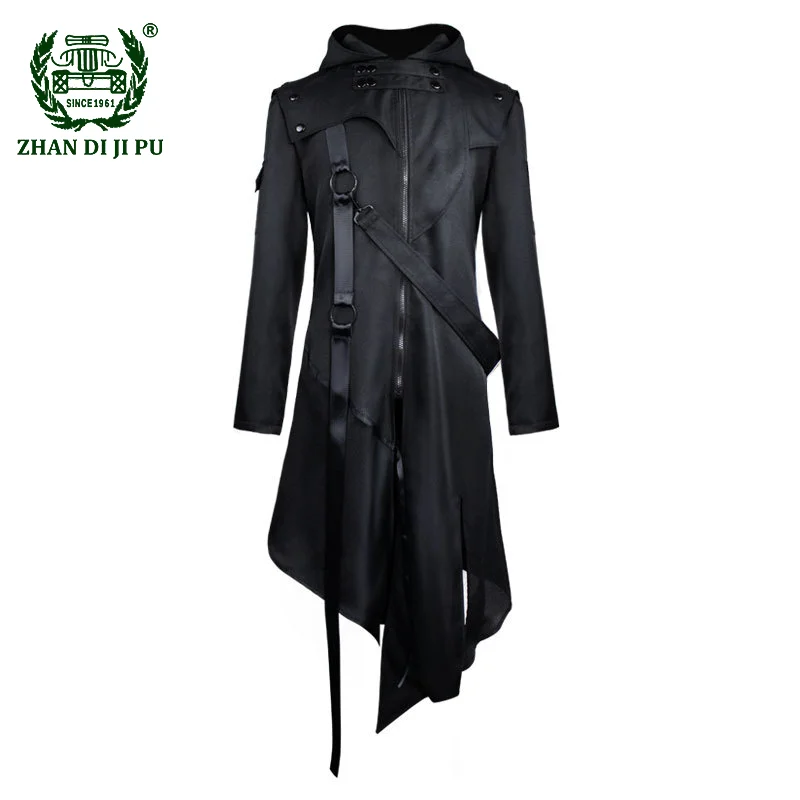 

Black Gothic Cloak Coat Hooded Retro Autumn Winter Cape Punk COS Costume Halloween Warm Coat Cloak Renaissance Gear For Adult