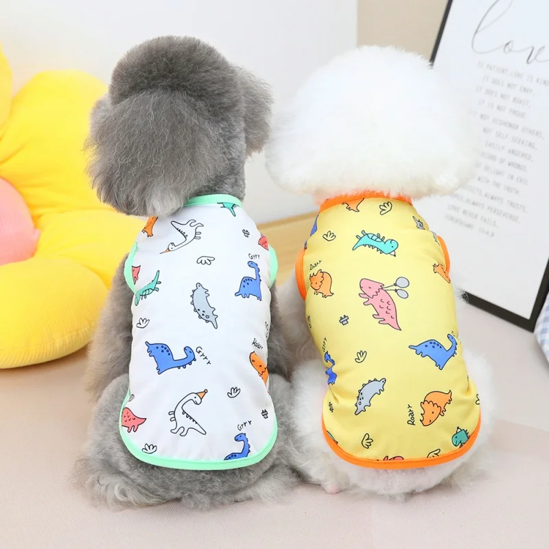 Summer Dog Shirts Breathable Clothes Pet Sleeveless Vest Lightweight Stretchy Tank Top T-Shirts for Small Medium Dogs Boy Girl