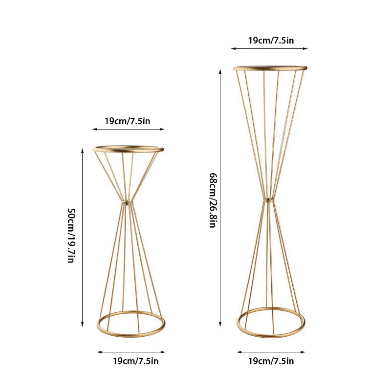 S/L Gold Color Metal Wedding Flower Stand Floor Vase Wedding Birthday Party Centerpiece Flower Rack Home Dinner Table Decoration