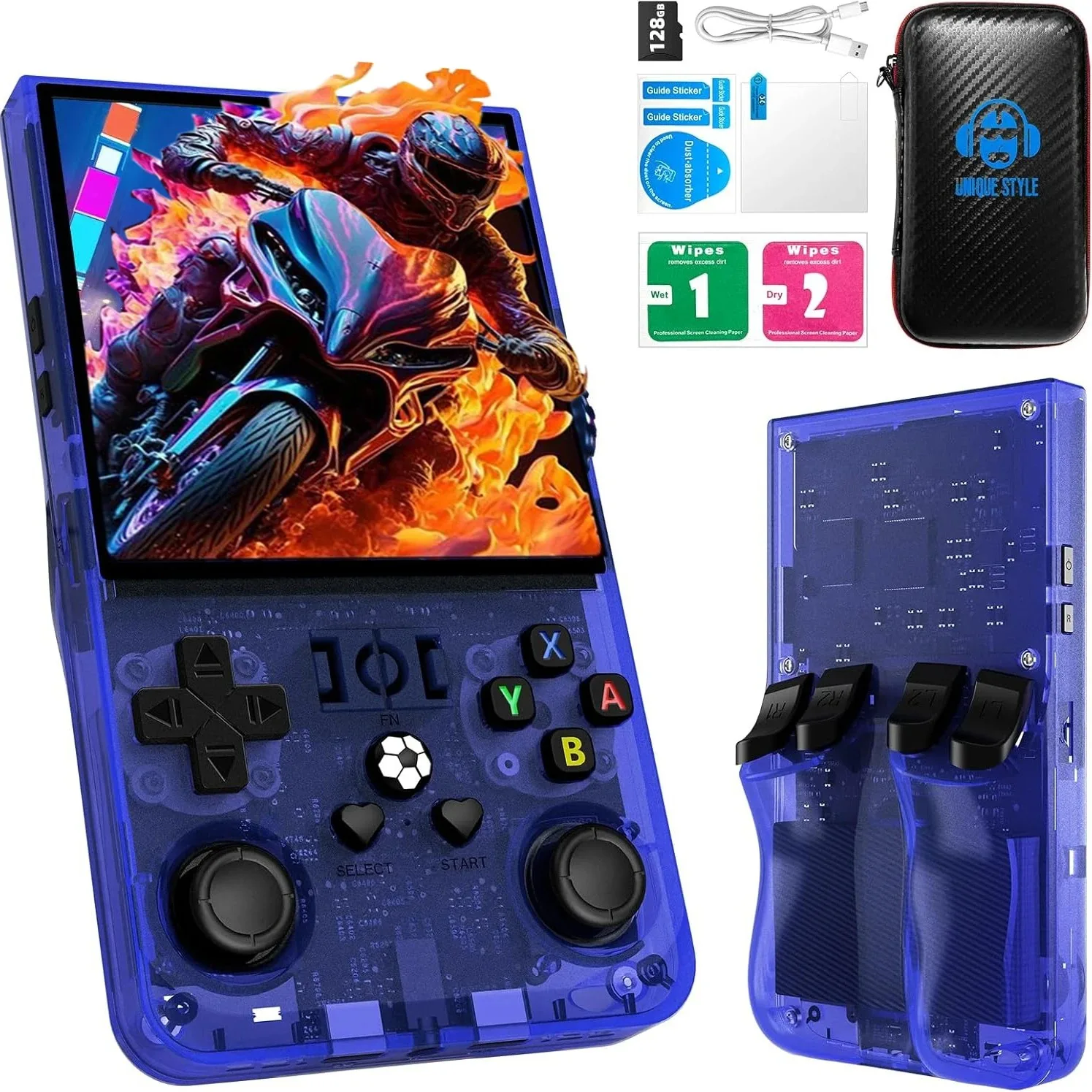 

R36 Max Console Handheld Game Players 4inch IPS Screen Open Source Console Retro Pocket Video Player 64G/128G Up to 22000+ Games