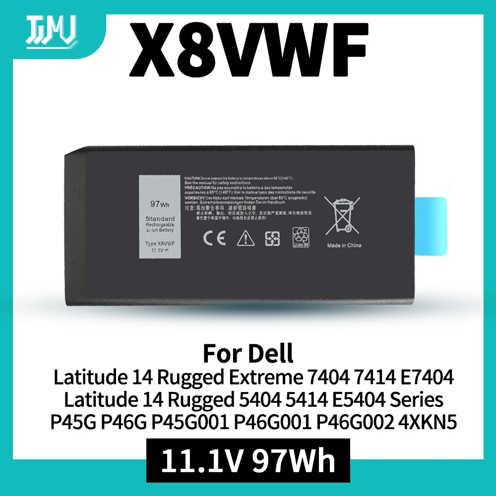 X8VWF Laptop Battery for Dell Latitude 14 Rugged 5404 5414 E5404 Extreme 7404 7414 E7404 Series Notebook VCWGN YGV51 CJ2K1 5XT3V