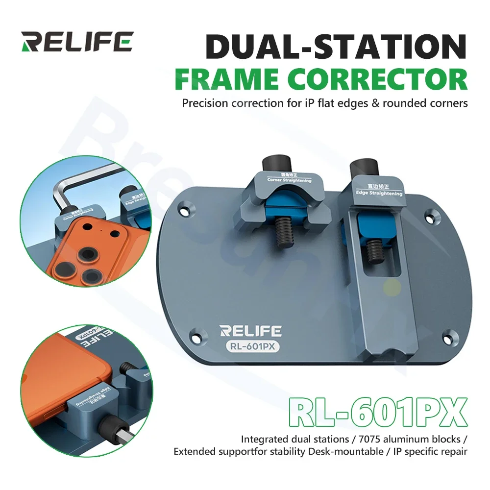 RELIFE RL-601PX Smartphone Bezel Straightener for Phone Repair Straight/Rounded Edges Dented Bent Mid-Frame Correction Tool