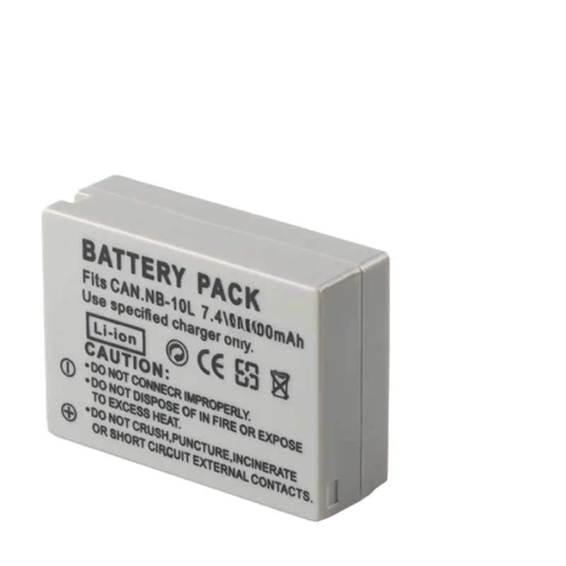 For Canon SX40 HS SX40HS SX50 HS SX50HS G1 X G1X G15 G16 SX60 HS G3X Batteries 7.4V 1200mAh NB-10L Camera Battery 2pcs