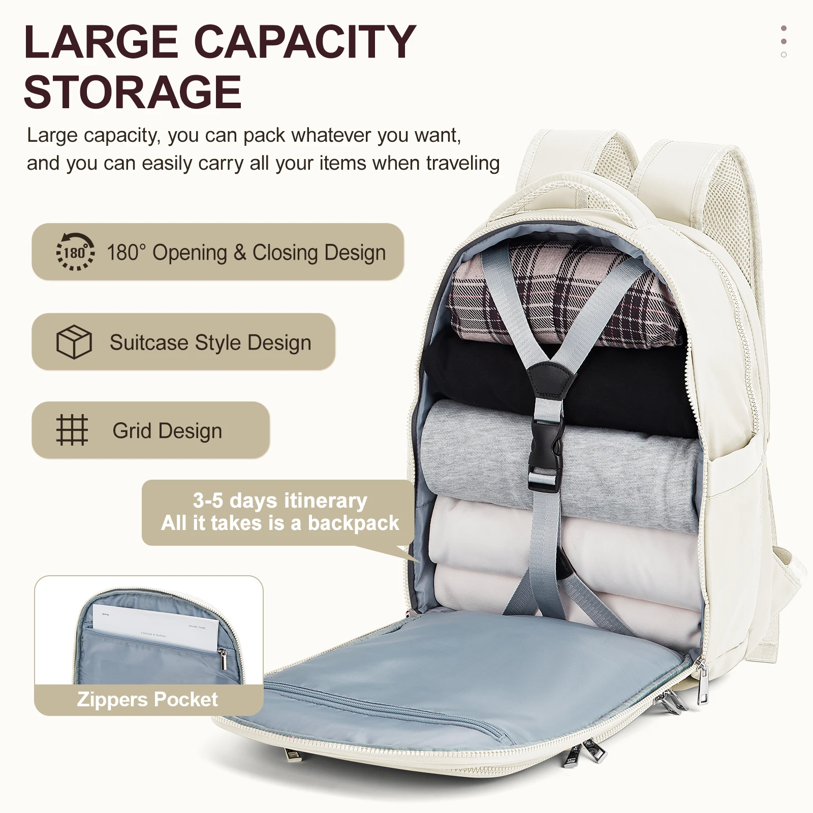 حقيبة ظهر للسفر، حقيبة ظهر متينة لشركات الطيران، حقيبة ظهر للزوجين في الحرم الجامعي الترفيهي، حقيبة ظهر متينة للنساء والرجال، حقيبة تخزين