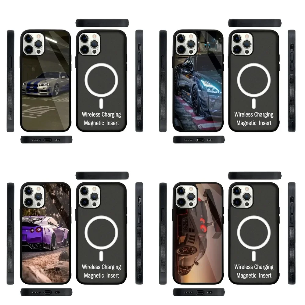 

Cool G-GT-R-Sport Car Phone Case Strong Magnetic For IPhone 16,15,14,13,Pro,Max,Plus,11,12,Mini For Magsafe Wireless Charging