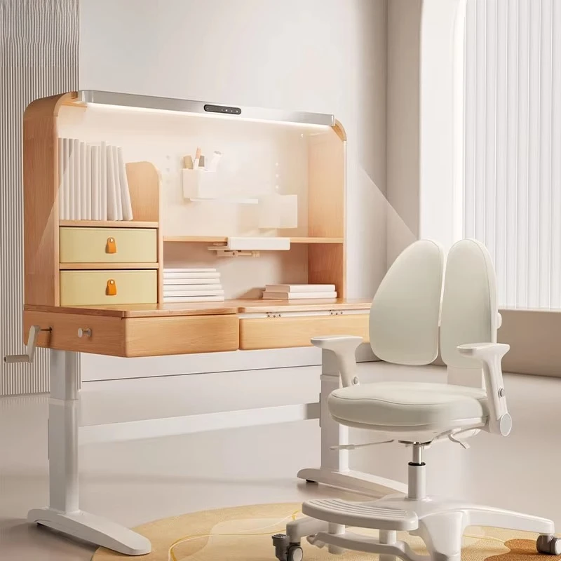 Kids Furniture Solid Wood Writing Table with Storage Ample Space Study Desk