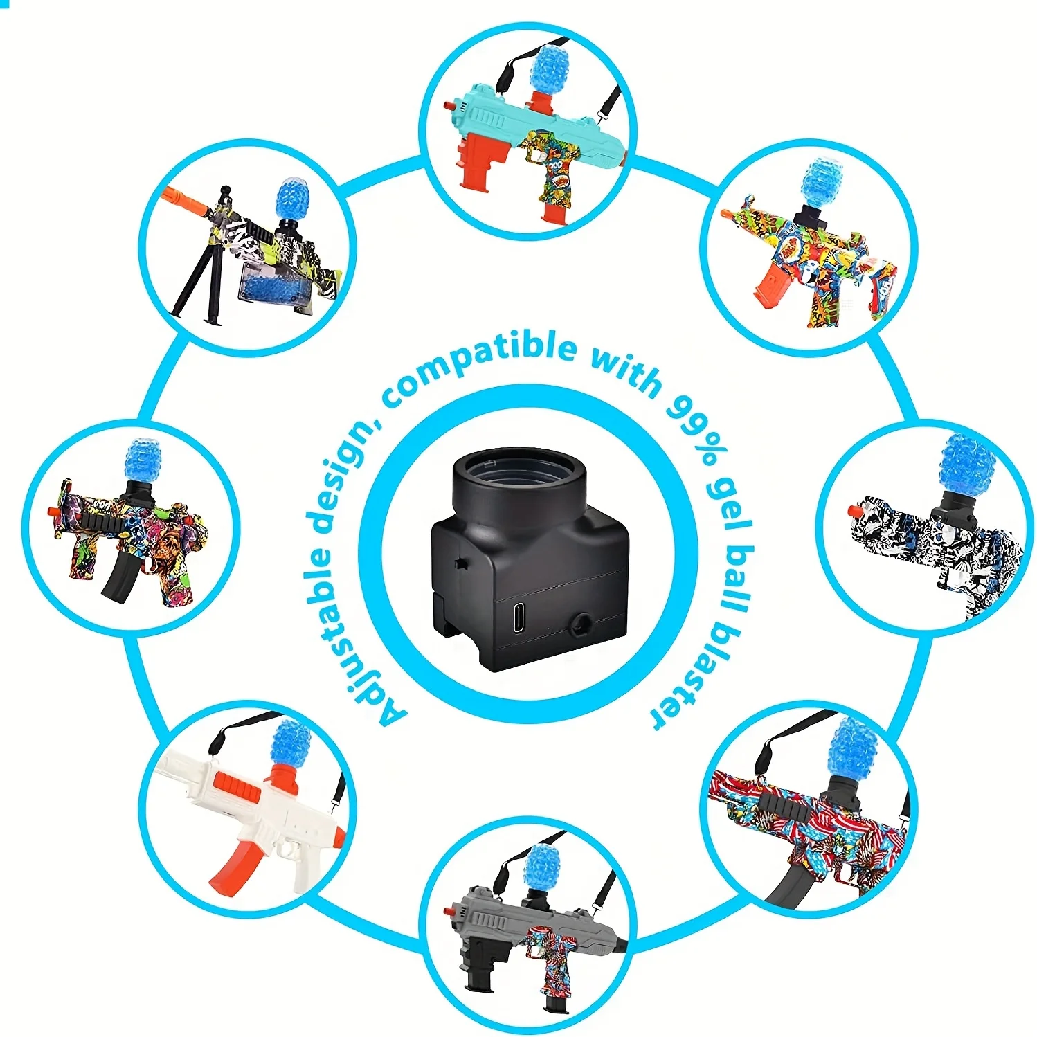 젤 볼 블래스터 활성제, 2팩이 포함된 젤 건 액세서리 어둠 속에서 빛나는 스플래트 건 탄약, 젤 블래스터와 호환 가능