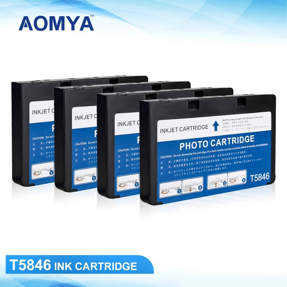 

Aomya Ink Cartridge For T5846 T-5846 E-5846 For Epson Picture Mate PM200 PM240 PM260 PM280 PM290 PM225 PM300 Printer 4Colors/pc